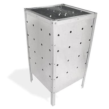Marabuut Garden Waste Incinerator - Large 29" x 16" Square Galvanized Burn Barrel Trash Can - Used to Burn Yard Debris, Wood, Leaves, and Cardboard - Complete with Assembly Tools