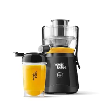 nutribullet magic bullet Centrifugal Silicone & Stainless Steel Juicer in Black - 400W - 10-Piece Set - 470ml - Compact Design & Dishwasher Safe - Juice on-the-go in Two Simple Steps