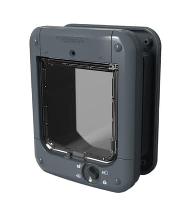 Closer Pets Microchip Activated Cat Flap (360) - For Small to Medium Cats, Accommodates up to 30 Pets, for Single/Multiple glazing, UPVC, walls and Wood, Grey