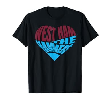 The Hammers Heart - West Ham Fan Typography Design T-Shirt