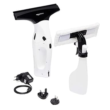 Amazon Basics Window Vacuum Cleaner Set of 2 With Rechargeable Lithium Battery For Windows, Tiles, Mirrors & Shower Screens, EU/UK/US/JP Plug Included, 12.6 x 27.99 x 33.81 cm