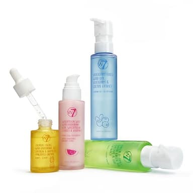 W7 Skin Refresh Skincare Set | Face Cleanser, Toner, Serum & Moisturiser | Hydrating & Glow Boosting Routine | Full Size, Long Lasting Products to Use at Home