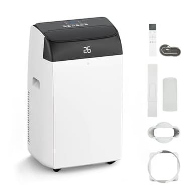 Portable Air Conditioner 12000BTU,4 In1 Air Conditioning Unit,Dehumidifier 45L/Day,Heating,Cooler,Fan with 3 Speeds,Digital Display&Remote Control,24 Hours Timer for Room Office Kitchen,Low Noise