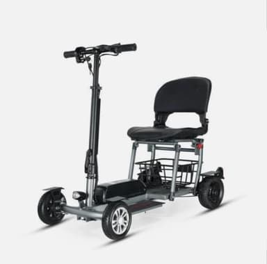 Foldable Electric Mobility Scooter, Folding Mobility Scooter, Mobility Chair, Portable 4 Wheel Travel Scooter, 8 ah Battery, 250W Powerful Motor, 6 KMH Speed