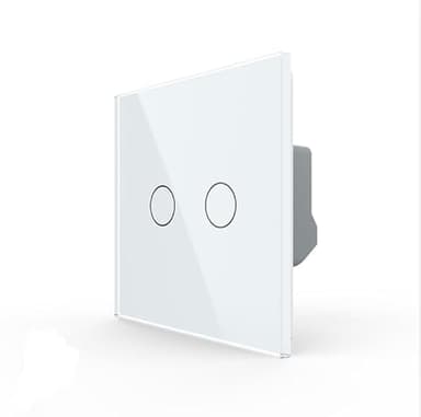 LIVOLO Zigbee Smart Touch Wall Light Switch, 2 Gang, App Control with Alexa and Google Assistant, No Neutral Wire Required (White) Need LIVOLO hub