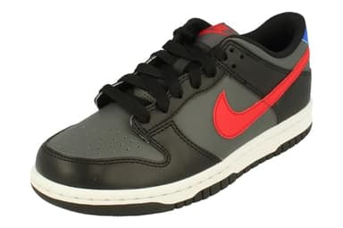 NIKE Dunk Low GS Trainers FV0373 Sneakers Shoes (UK 4 US 4.5Y EU 36.5, Black University red White 001)