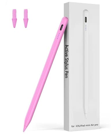 Aimery Stylus Pen for iPad 2024-2018, Pen for iPad Apple Pencil 9th&10th Generation, Compatible with iPad 10/9/8/7/6, iPad Pro 12.9"/11"/13" (M4), iPad Mini 6/5, iPad Air 5/4/3/11"-13" (M2) - Pink