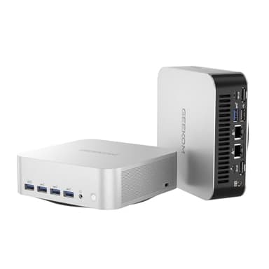 GEEKOM A8 Max AI Mini PC, AMD Ryzen 9 8945HS (8 Cores, 16 Threads, up to 5,2 GHz) 32 GB DDR5 2TB SSD Mini Computers 2.5G Dual LAN Port, Windows 11 Pro | Wi-FI 6E | 8K UHD | USB4 | BT5.2