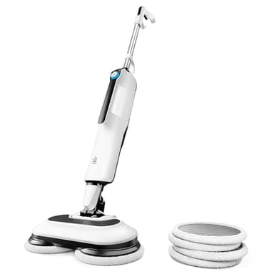 Avalla T-30 Steam Mop & Floor Scrubber - 140�C Superheated Steam, Dual Rotating Brushes, 6 Washable Pads, 8m Cable - Chemical-Free Deep Cleaning for Hard Floors, Kitchens & Bathrooms