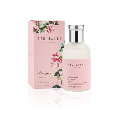 Ted Baker Woman Pink EDT, floral green feminine fragrance, opening notes are fresh peach, bergamont and tangerine with warm musk, vanilla and vetiver base notes, 100ml