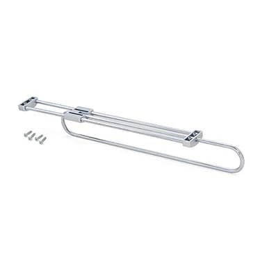 Emuca - Self Pull-out wardrobe rail, 450mm (13,7 inch), Silver painted, Steel and Plastic