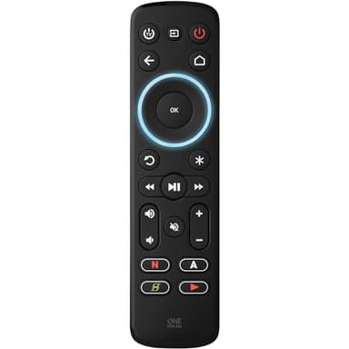 One For All Streamer Remote – Universal Remote Control for up to 3 devices Streamer boxes (Roku, Apple TV and more) TV and Sound bar – Learning feature - Backlit keys - Black – URC7935