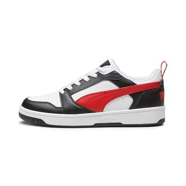 Puma Unisex Adults Rebound V6 Low Sneakers, Puma White-For All Time Red-Puma Black, 10 UK