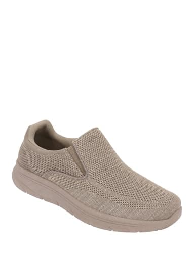 Pegasus Men's Wide Fit Slip-On Trainers – Lightweight Sport & Outdoor Shoes with Memory Foam – Sizes 7-13 UK Taupe 9