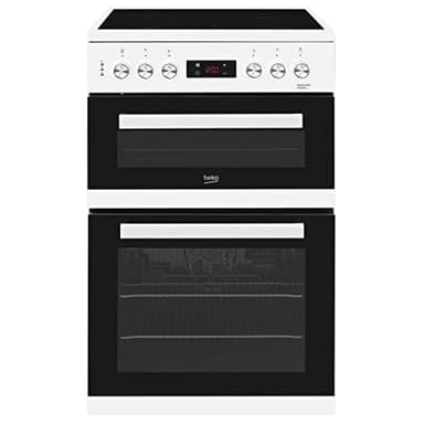 Beko KDC653W 60cm Double Oven 4 Burners Ceramic Cooker in White with Fully Programmable Timer