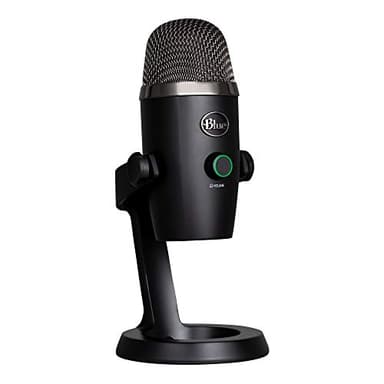 Blue Yeti Nano Premium USB Mic for Recording, Streaming, Gaming, Podcasting on PC and Mac, Condenser Microphone with Blue VO!CE Effects, Cardioid and Omni, No-Latency Monitoring - Black (Renewed)