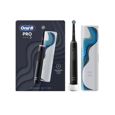 Oral-B Pro Series 3 Electric Rechargeable Toothbrush with Travel Case - Black
