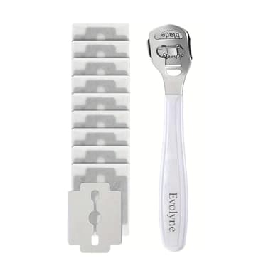 Evolyne Stainless Steel Foot Scraper for Hard Skin, Heel Callus Remover Foot File for Cracked Heels and Dry Feet, Professional Pedicure Tool for Home Use & Salon - Rust Resistant Foot Blade
