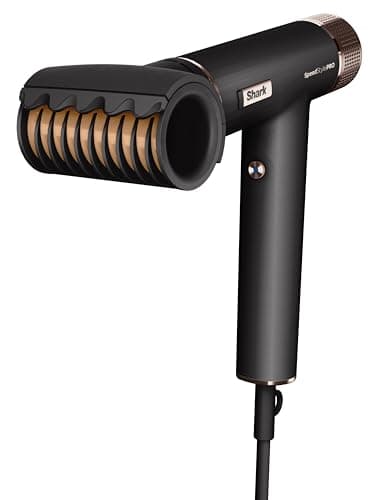 Shark SpeedStyle Pro Hair Dryer, High Performance and Speed Hair Dryer for All Hair Types with Scalp Shield Technology, 5 Attachments, Lightweight, Ionic, No Heat Damage, Case, Black HD752EU