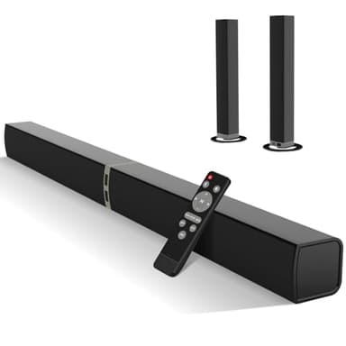 HoYLluDLL Soundbar for TV, 32 Inch Divisible 2-in-1 Sound bar, Soundbar Bluetooth 5.3 with 3 EQ Modes and 3D Surround Sound, TV Speaker Soundbars with ARC/Optical/Aux, 1 Pcs