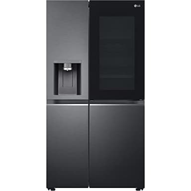 LG InstaView ThinQ American Fridge Freezer With Plumbed Ice And Water Dispenser - Matte Black