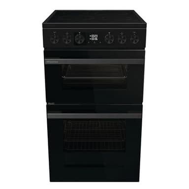 Hisense HDCEC5C10B Freestanding Ceramic Electric Cooker with Double Oven 69/43 Litres - Black, A Rated Double Oven [Energy Class A]