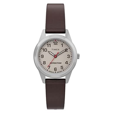 Timex Expedition Women's 26mm Brown Leather Strap Cream Dial Watch TW4B25600
