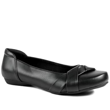 Pavers Wide Fit Comfort Ballet Flats - Black Size 7