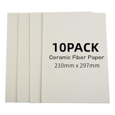 2Pcs Ceramic Fiber Paper, A4 3mm High Temperature Ceramic Fiber Rectangle Paper Insulation Gasket Paper, Exhaust Pipe Oven Chimney Glass Gasket Sealing Material for Stove Furnace Fireplace