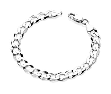 Old English Jewellers Sterling Silver Curb Bracelet 8.5 inch Men's/Gent's - 7mm Wide - Solid Curb