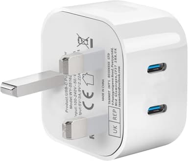 USB C Plug,20W Apple iPhone Fast Charger Plug UK for iPhone 16/15/15 Pro/15 Pro Max/14/14 Pro/13/13 Pro/12/12 Pro/11/ipad,Type C Plug Fast Charging for Apple Watch Dual Port USBC Wall Plug
