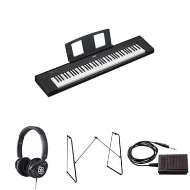 Yamaha NP-35 Piaggero Digital Keyboard with 76 Graded Soft-Touch Sensitive Keys bundled with HPH-150 Headphones, L-2C Keyboard Stand, and Sustain Pedal