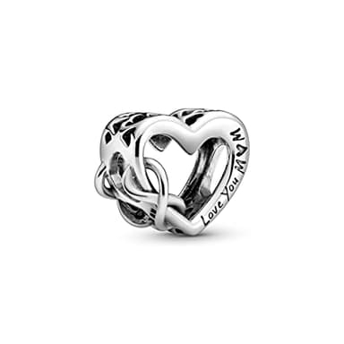 Pandora Moments Women's Sterling Silver Love You Mum Infinity Heart Bracelet Charm, No Box