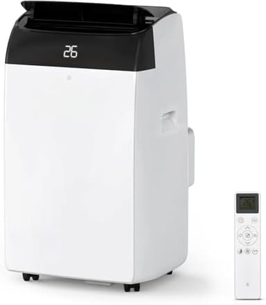 12000 BTU Portable Air Conditioner - 4-in-1 Cooling, Heating, Dehumidifier, and Fan - 3 Speeds, Digital Display, Remote Control, 24 Hour Timer - Energy Star Certified - Ideal for Home Rooms