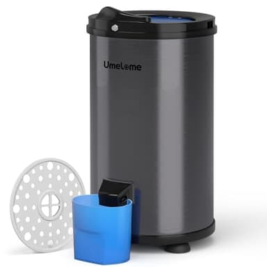 Spin Dryer 6kg by Umelome, Energy&Power Saving Spinner 2800 RPM Clothes Dryer, Energy Efficiency Class: A+++, Gravity Drain dryer, Black