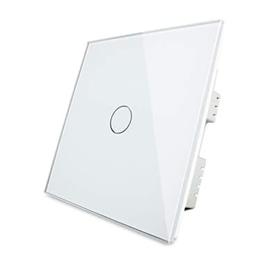 LIVOLO 1 Gang Light Touch Wall Dimmer Switch For Led Lights,UK Standard,White Glass Panel,601200311