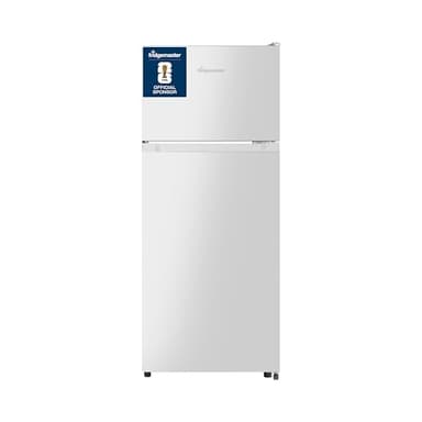 Fridgemaster MTM48120E 48cm Freestanding Top Mounted Fridge Freezer - 124-litre capacity with Adjustable Thermostat - Reversible Door - LED Lighting- 4 Star Freezer Rating - White - E Rated