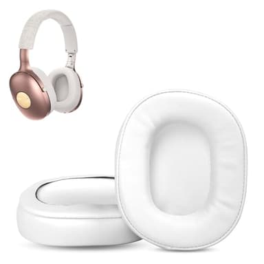 HAIZEEN Earpads Compatible with House of Marley Positive Vibration XL ANC Wireless Headphones Ear pads Replacement Cushion(Softer Leather/High Density Foam)(White)