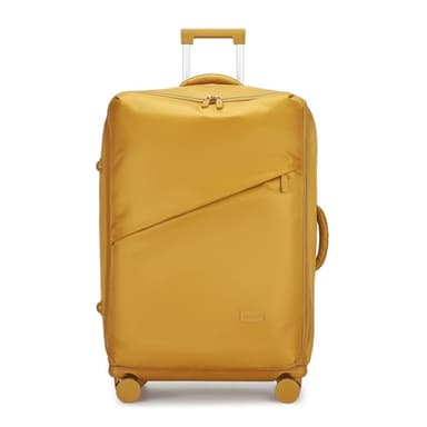 Kono 28" Large Suitcase 75x31x48 Lightweight Soft Shell Travel Luggage 23kg Big Suitcase with 4 Wheels and TSA Combination Padlock (Yellow)