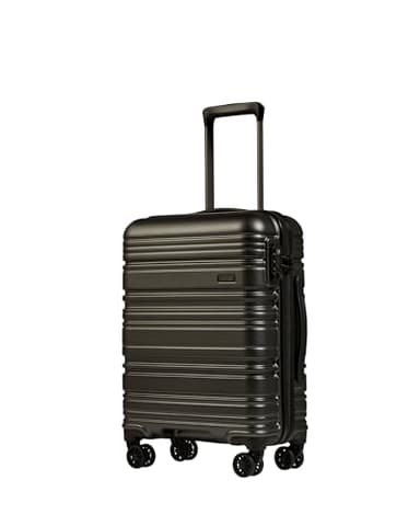 ANTLER - Saturn Hard Shell Cabin Suitcase - 55 x 40 x 20 cm 35.2L, Lightweight, 4 Spinner Wheels, TSA Lock, Carry On Luggage Approved by easyjet & British Airways - Charcoal Grey