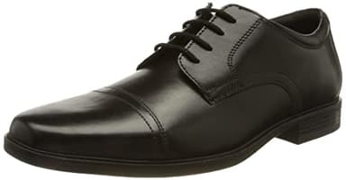 Clarks Men's Howard Cap Oxford, Black Leather, 11 UK
