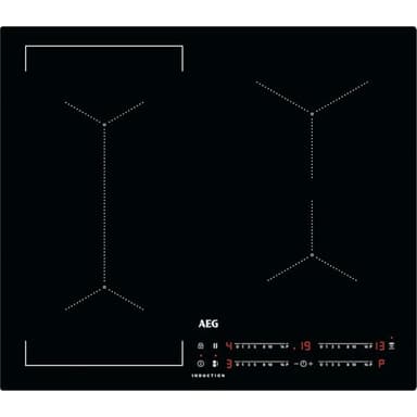 AEG 6000 Series Induction Hob, IKX64441CB , 4 Cooking Zones, 60cm, Bridge Function, Hob2Hood Function, Built-In Hob Timer, Key-lock, 3 Step Residual Heat, Black