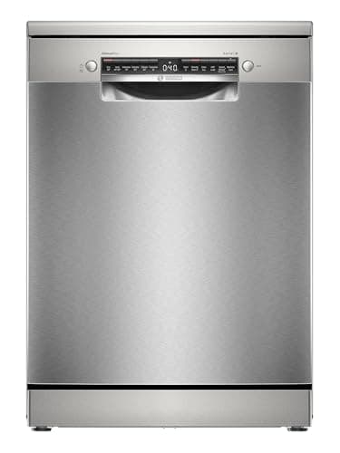Bosch SMS4EMI06G Series 4, Free-Standing Dishwasher, B Energy Rated, 60 cm, 14 Place Settings, 9 Litre, ExtraDry, Silence Plus 42dB Quiet,Rackmatic Adjustable Basket, Silver Inox