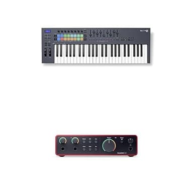 Novation FLkey 49 MIDI Keyboard Controller + Focusrite Scarlett 2i2 4th Gen USB Audio Interface
