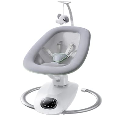 Momcozy CocoSway Baby Swing for Infants to Toddlers, Electric 3D-Motion Swing with 6 Motions & 4 Speeds, Remote Control, 8 Soothing Lullabies, Suitable for Baby Boys and Girls Up to 20 lbs