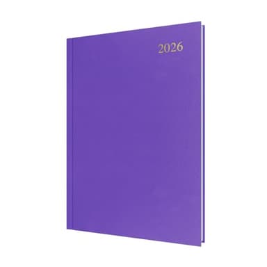 Collins - Essential - 2026 12 Month Calendar Year Planner, Day-To-Page Diary, A4 Hard Cover - Purple (ESSA41.55-26)