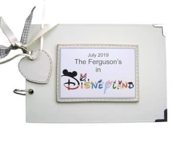 PERSONALISED A5 OR A4 SIZE PHOTO ALBUM, SCRAPBOOK, MEMORY, GUEST BOOK, MULTI USE GIFT. DISNEYLAND