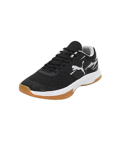 PUMA Mens Varion Ii Indoor Court Shoe, Puma Black Cool Light Gray Yellow Blaze Gum, 7 UK