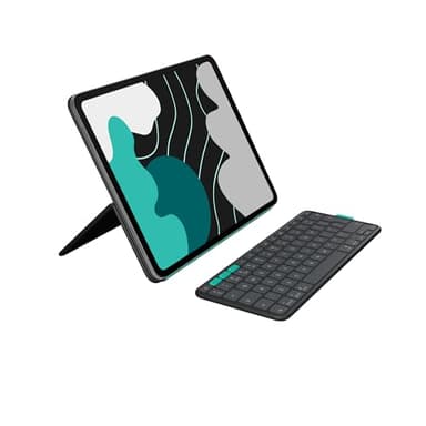 Logitech Flip Folio, Keyboard Case for iPad Pro 13-inch (M4) & iPad Air 13-inch (M2 & M3) (2024, 2025) - Protective & Stowable Bluetooth Keyboard Case, Multi-Device, UK English Layout - Graphite