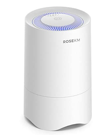 ROSEKM HEPA Air Purifier for Bedroom, Air Cleaner with Aroma Box & Night Light for Home Smoke, Dust Remove, Pet Dander, Odor (White)